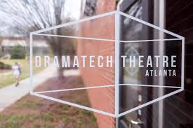 DramaTech logo over an image of campus